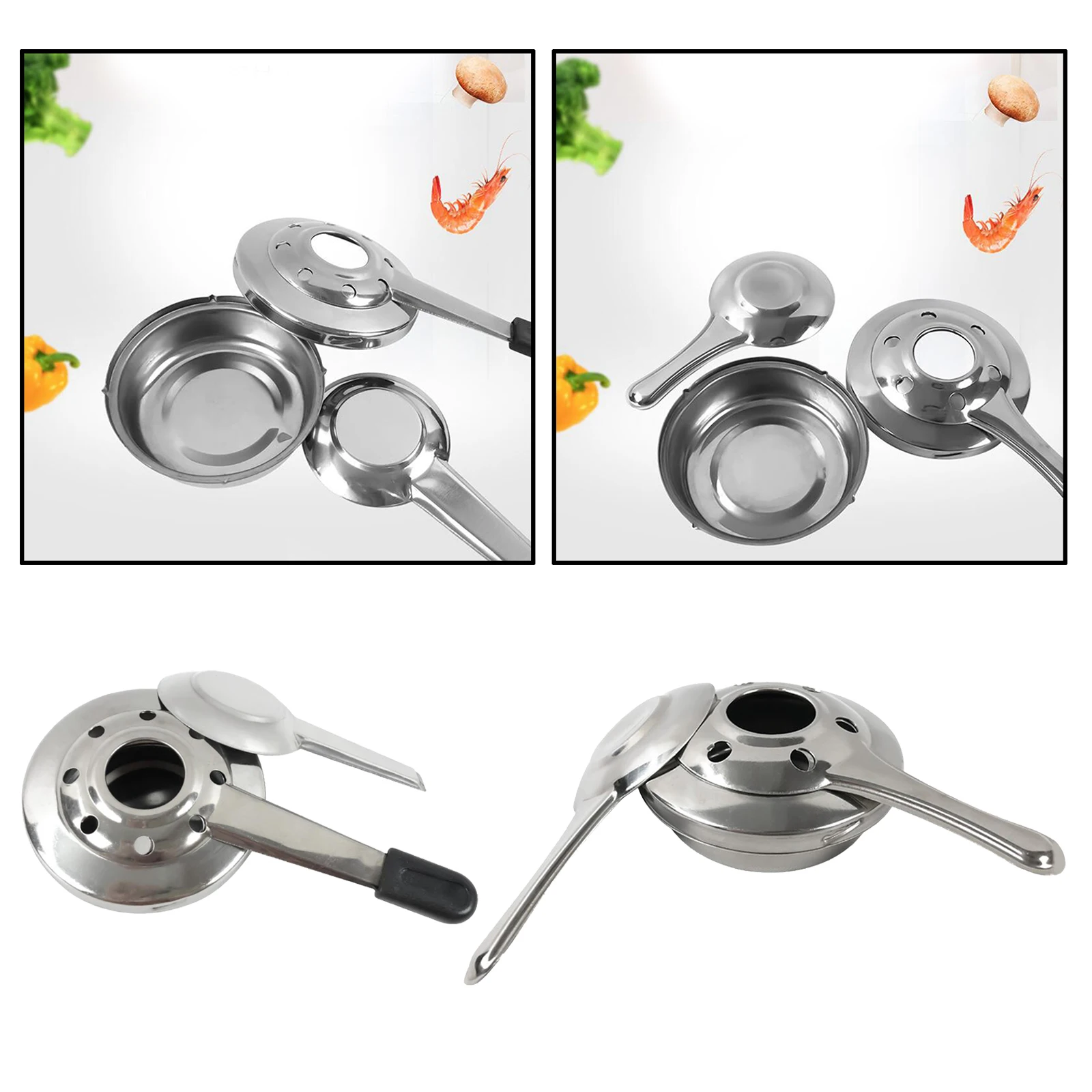 Compact Portable Backpacker Long Handle Alcohol Stove Outdoor Small Burner Cooker with Lid Camping Emergency Survival