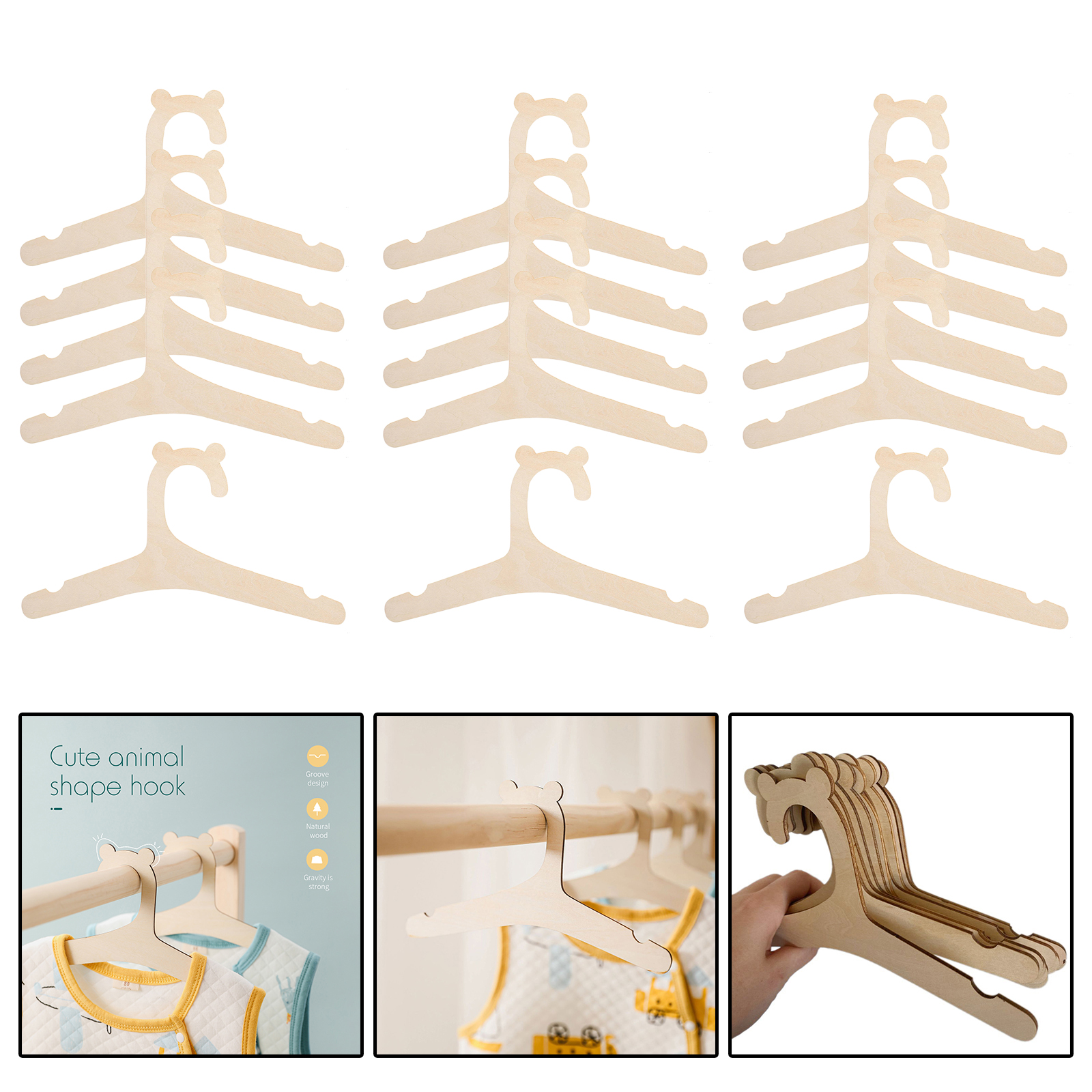 10Pcs/5Pcs Baby Clothes Hangers Shirt Towel Clothing Hanging Racks for Cabinet Decor