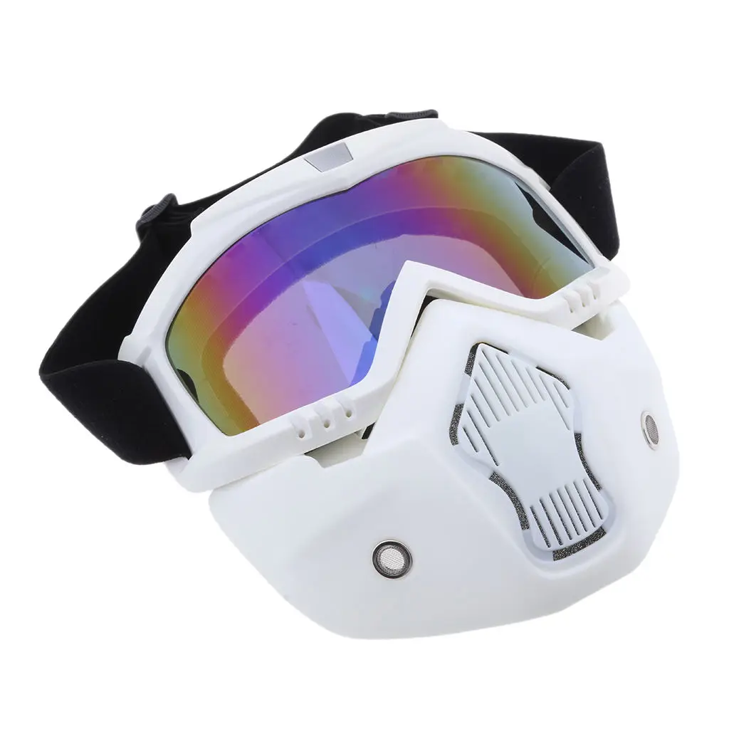 3 Colors Modular Mask Detachable Goggles And Mouth Filter Perfect for Open Face Motorcycle Half Helmet or Vintage Helmets