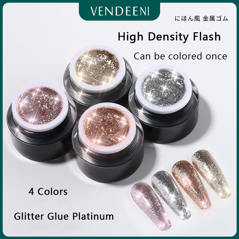 Best of VDN Glitter Platinum Nail Gel Polish UV LED Soak Off Bright Nail Gel Varnish Luxury Starry Color Gel Lacquer 10ml Reviews & Tips