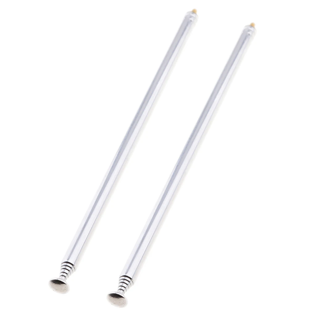 2pcs Alloy Telescopic Antennas M3 Male Connectors for Portable Radio TV