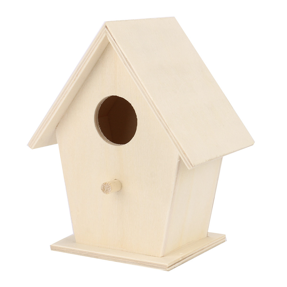 Title 2, Wooden Bird Simple Nest Hanging Bird House Natu...