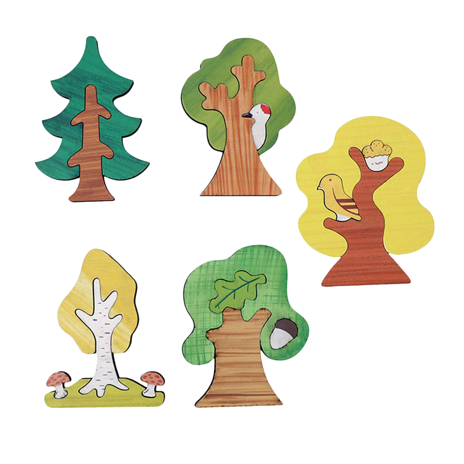 Colorful Wooden Pieces Puzzle Shapes Kids Pattern Blocks Jigsaw Puzzle Girls Boys Development Preschool Building Educational Toy