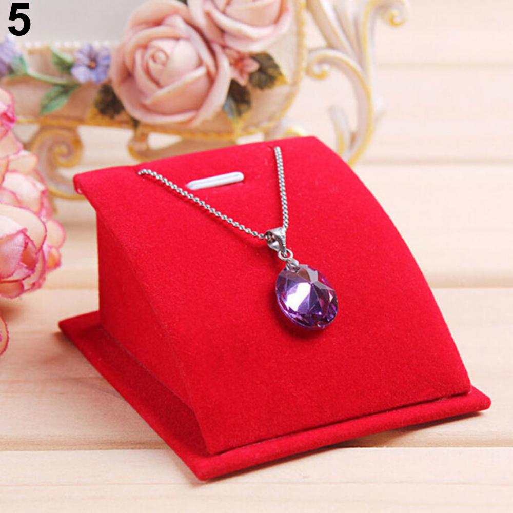1Pc Jewelry Stand Holder for Counter Show Props Pendants Necklaces Chains Gifts Organizer Velvet Mini Protable Display Rack