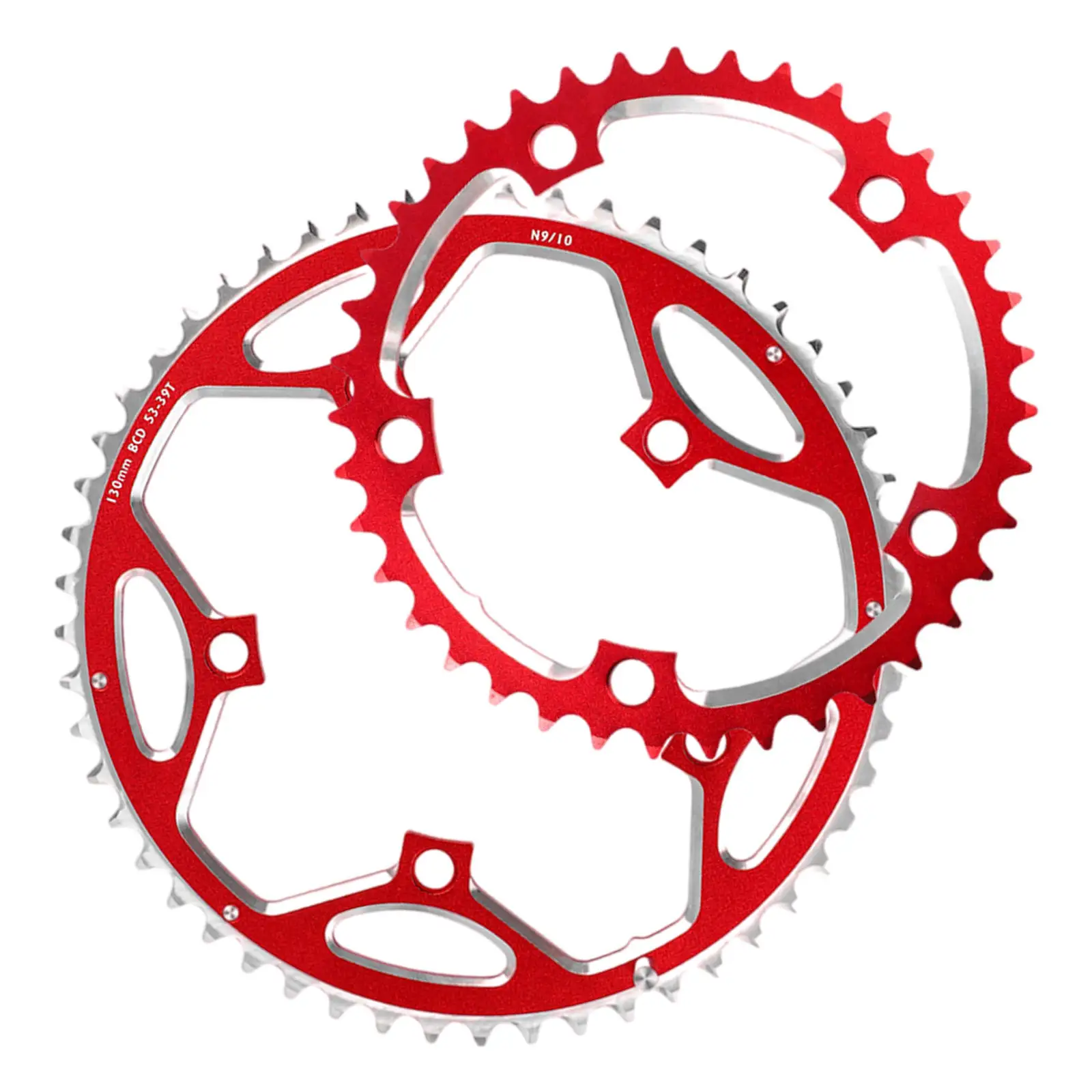 Road Bike Chainring Aluminum Alloy 130mm BCD Round Bicycle Chainring 39-53T for 8-11 Speed Parts Supplies Repair