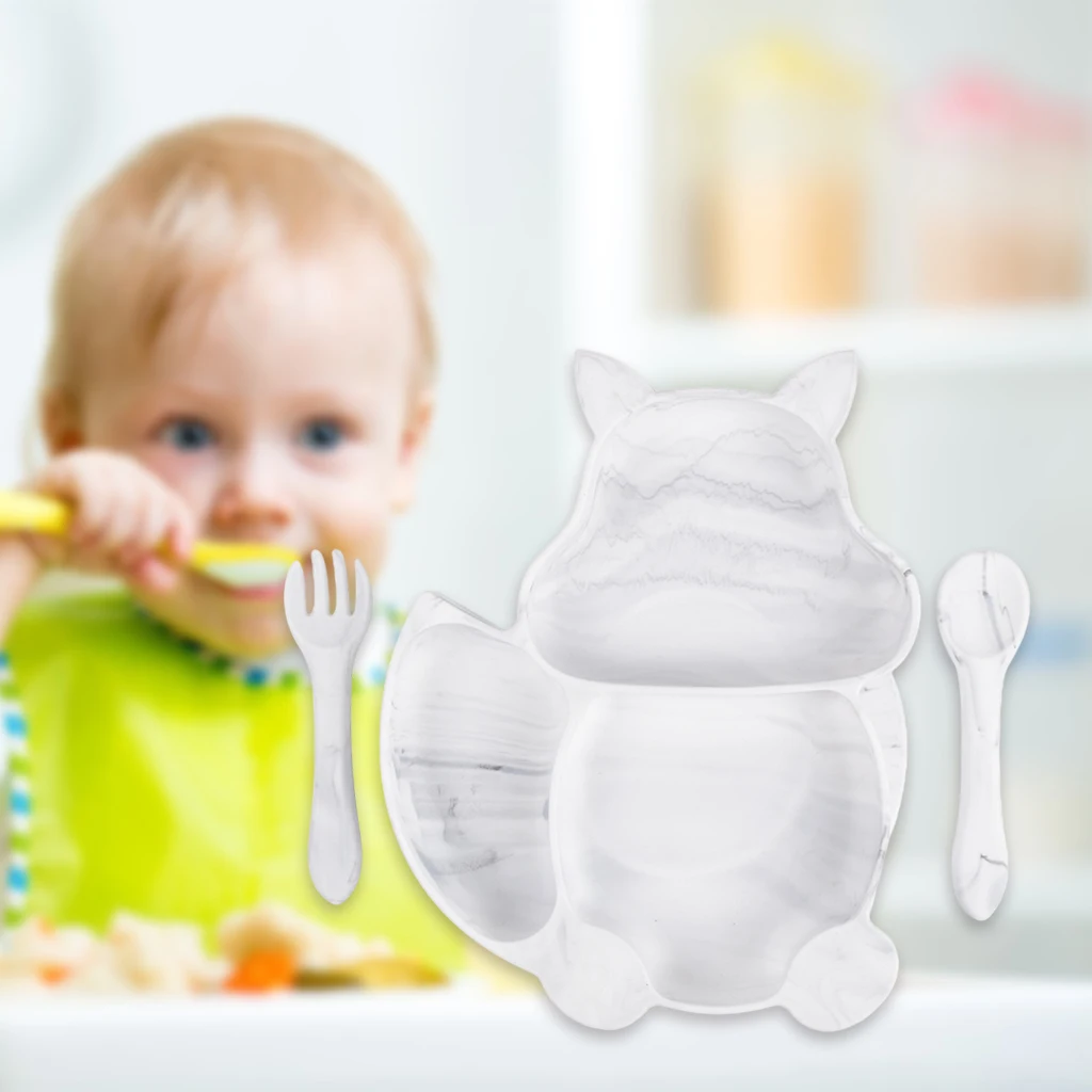 Baby Silicone Divided Plate, Portable Non Slip Child Feeding Placemat Suction Plate for Children Babies and Kids Dinner Plate