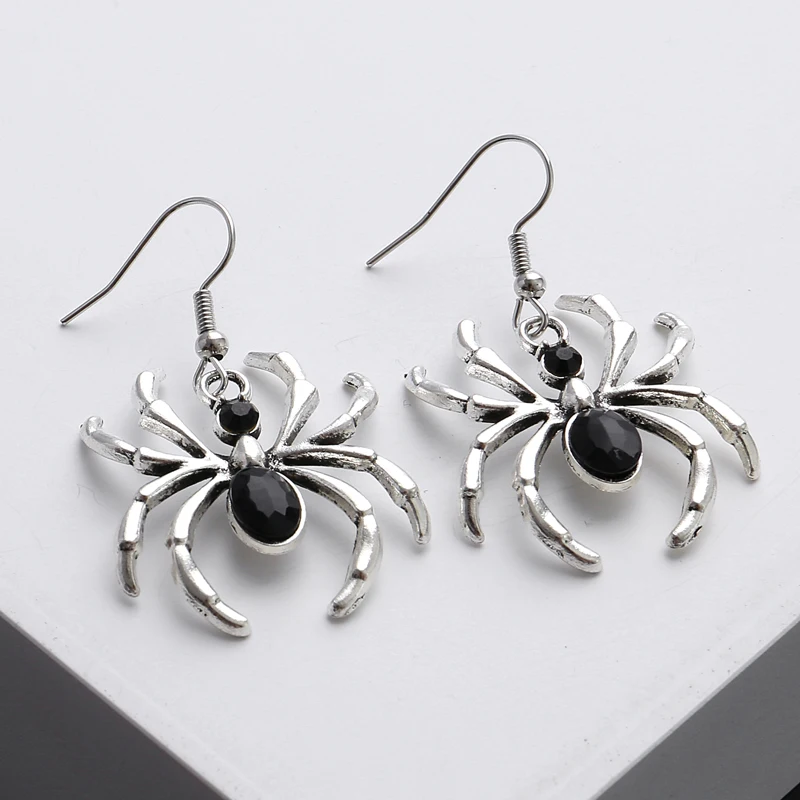 Dark Art Goth Aesthet Style Black Spider Earring Jewellery Design Punk Dangle Earrings For Alternative Girl Mystical Gifts