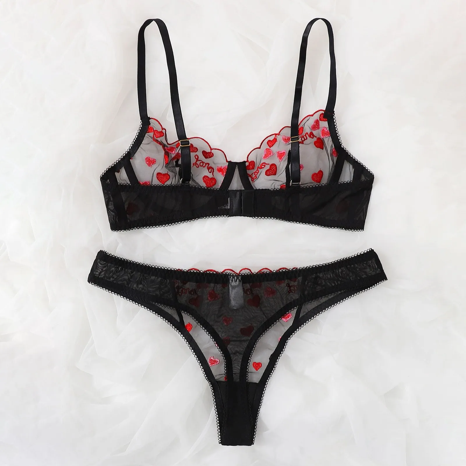 underwear set Plus Size Sexy Perspective Embroidery Women Underwear Porno Lingerie Sensual Lingerie Woman Erotic Fashion Bra Set Sexy Costumes bralette sets