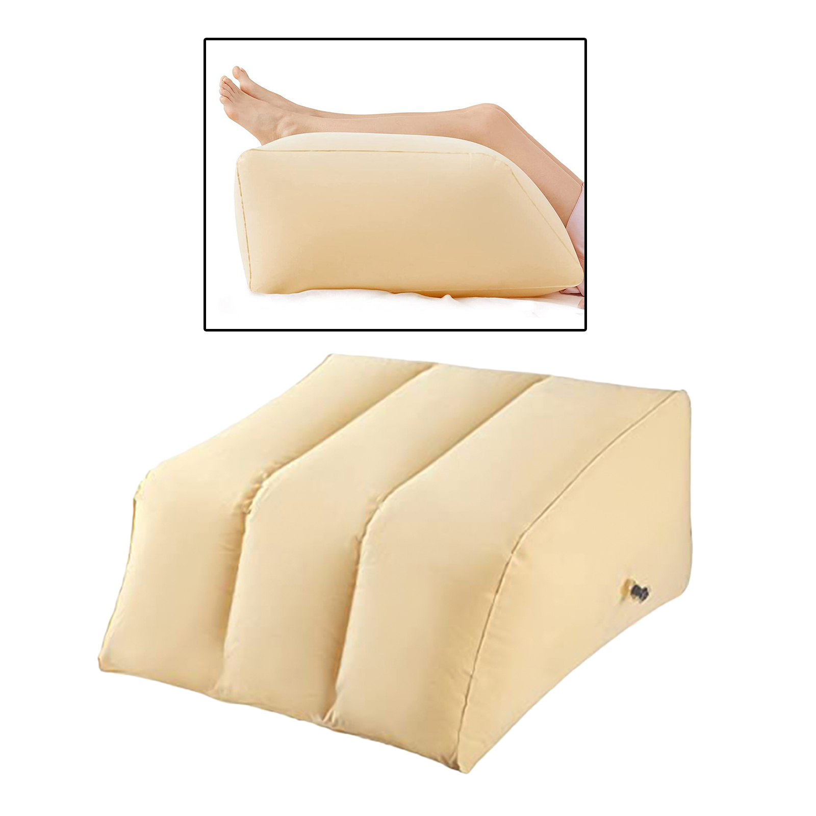 Inflatable Leg Knee Relief Wedge Rest Pillow Bedroom Travel Cushion Support