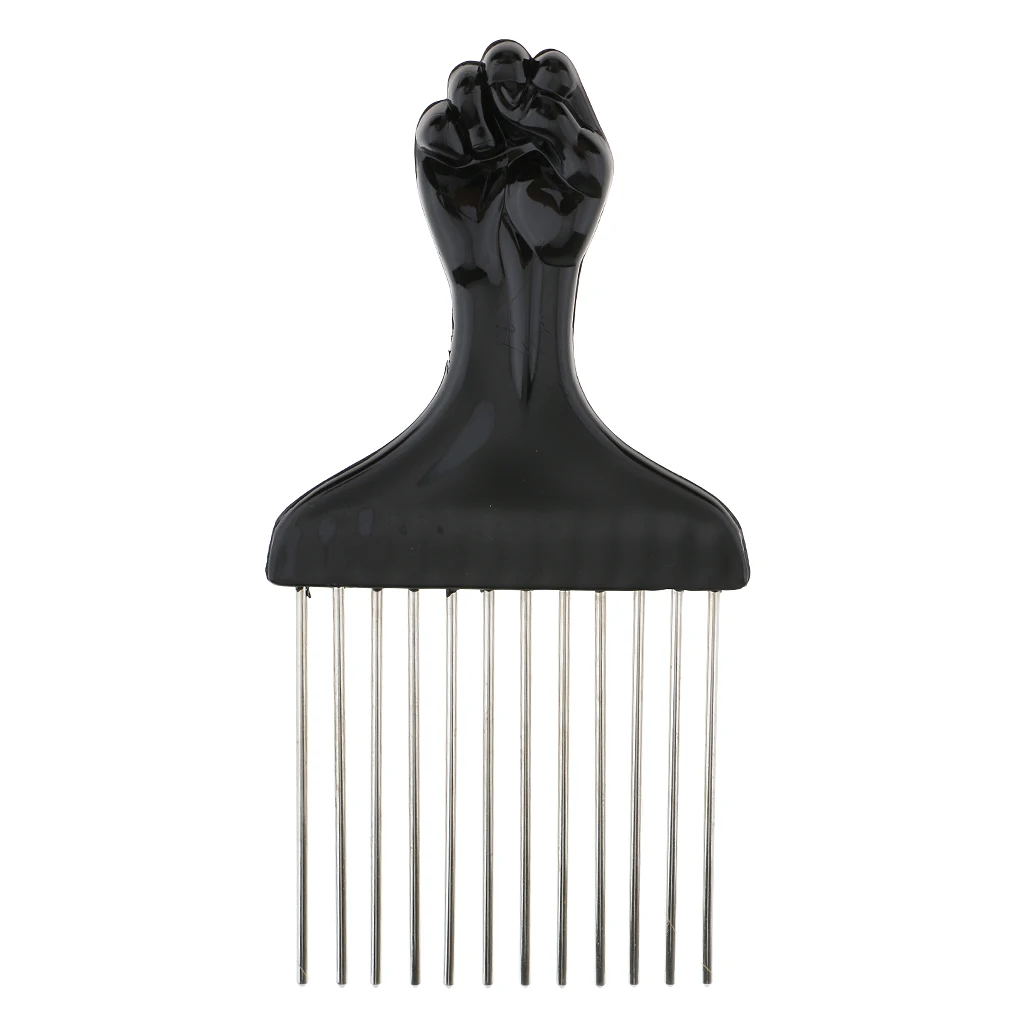 Wide Teeth Metal Afro Comb Insert Curly Hairbrush Hair Fork Pick Comb Stainless Steel Salon Hair Cutting Styling Barbers Comb Wide Teeth Metal Afro Comb Insert Curly Hairbrush Hair Fork Pick Comb Stainless Steel Salon Hair Cutting Styling Barbers Comb