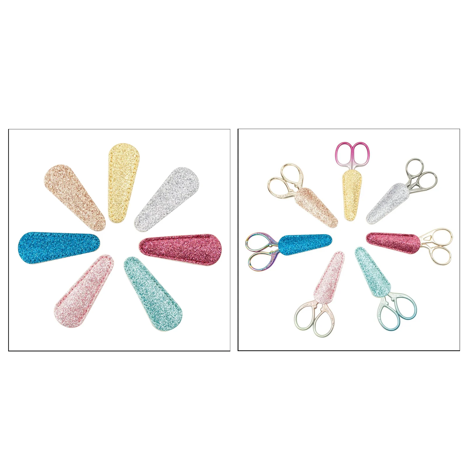 7Pcs Embroidery Scissors Sheath Sewing Protector Cover Protection Bags