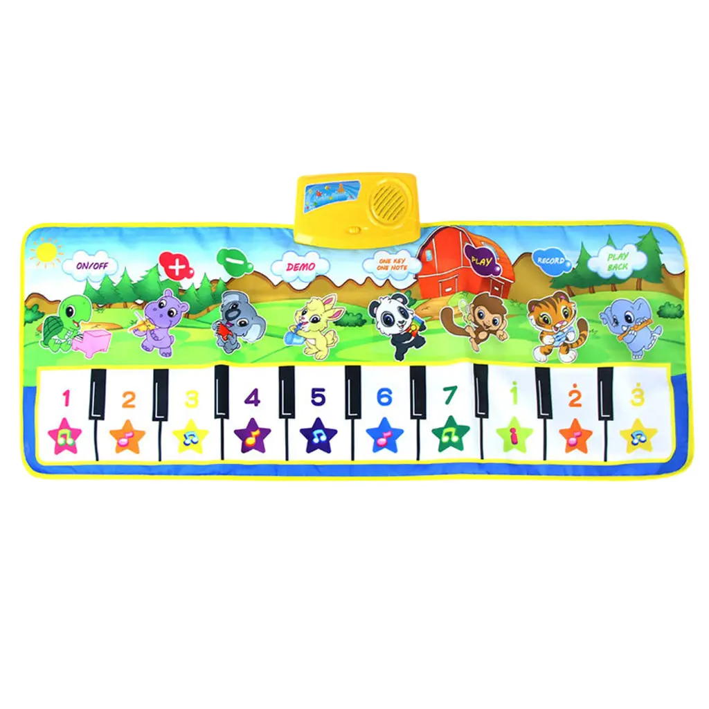 Early Learning Activity Piano Mat Big Keyboard Musical Floor Playmat for Kids Toddlers 3 Year and Up, 39x14 Inches