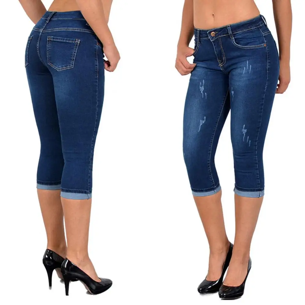 Jeans skinny de cintura alta feminina, jeans