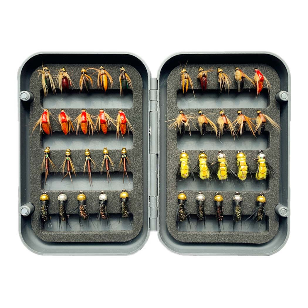 30/40 stücke Fliegen Angeln Lockt Fliegen Angeln Sortiment Kit für Bass Forelle Lachs Angeln Trocken Fliegt Nass Fliegen streamer Nymphen – Detail 1