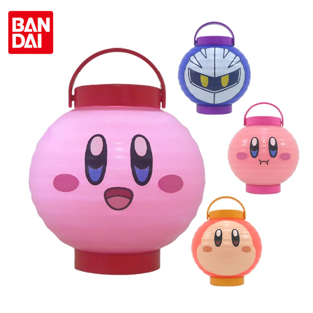 Bandai Genuine Gashapon Kirby Summer Festival Lantern Mini Glowing Night  Light Kirby Anime Action Figures Gacha Toys for Kids