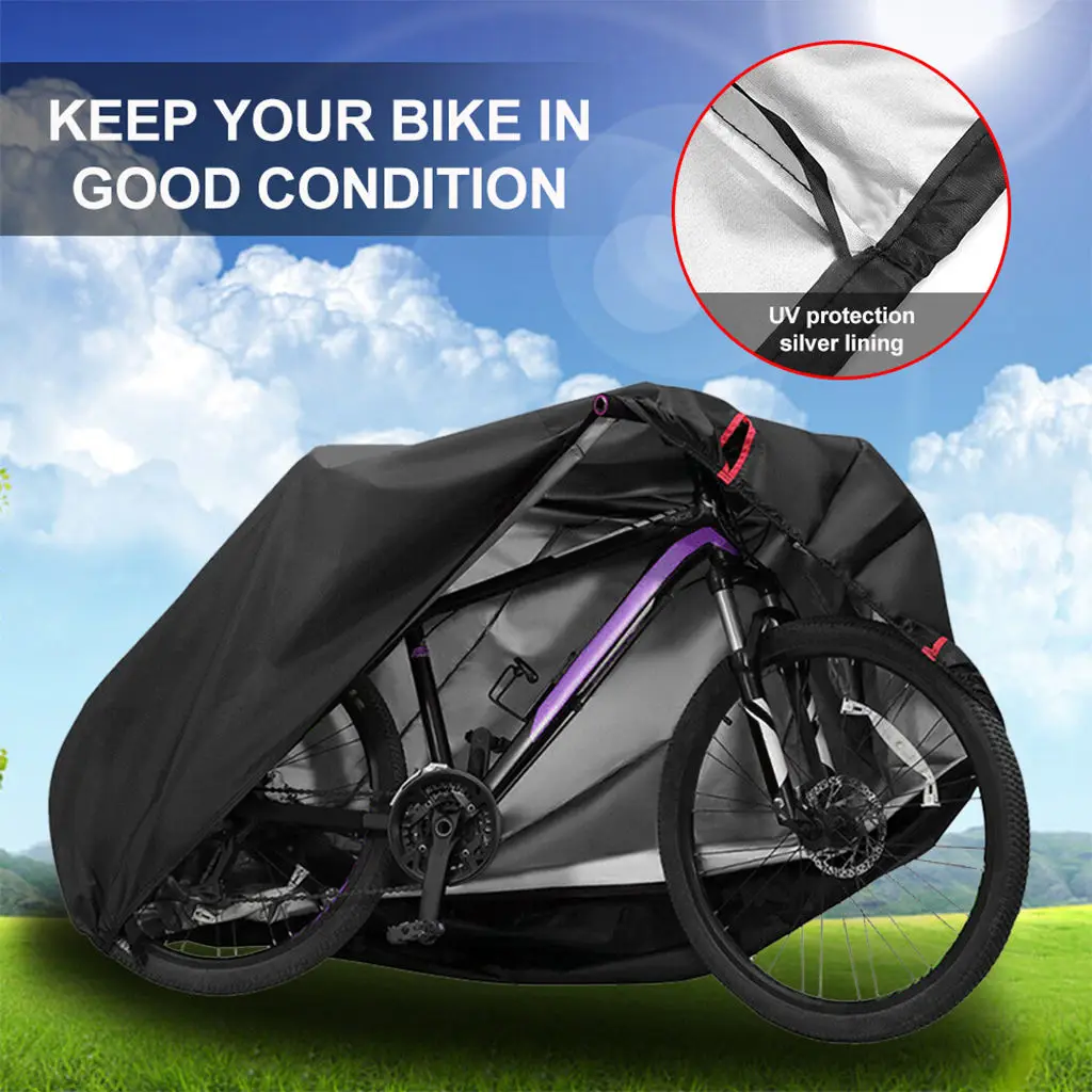 Bike Cover, Outdoor Waterproof Bicycle Storage Tarp from Rain Snow Weather Conditions for Mountain Road Electric Bike