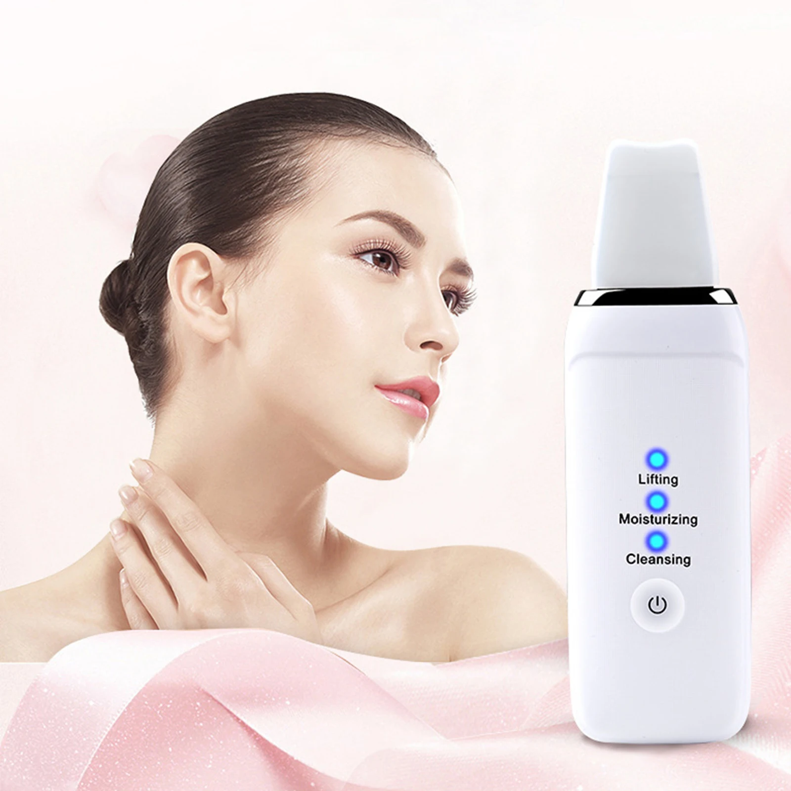 Ultrasonic Skin Scrubber Pore Cleaner with 3 Modes Face Beauty Lifting Tool