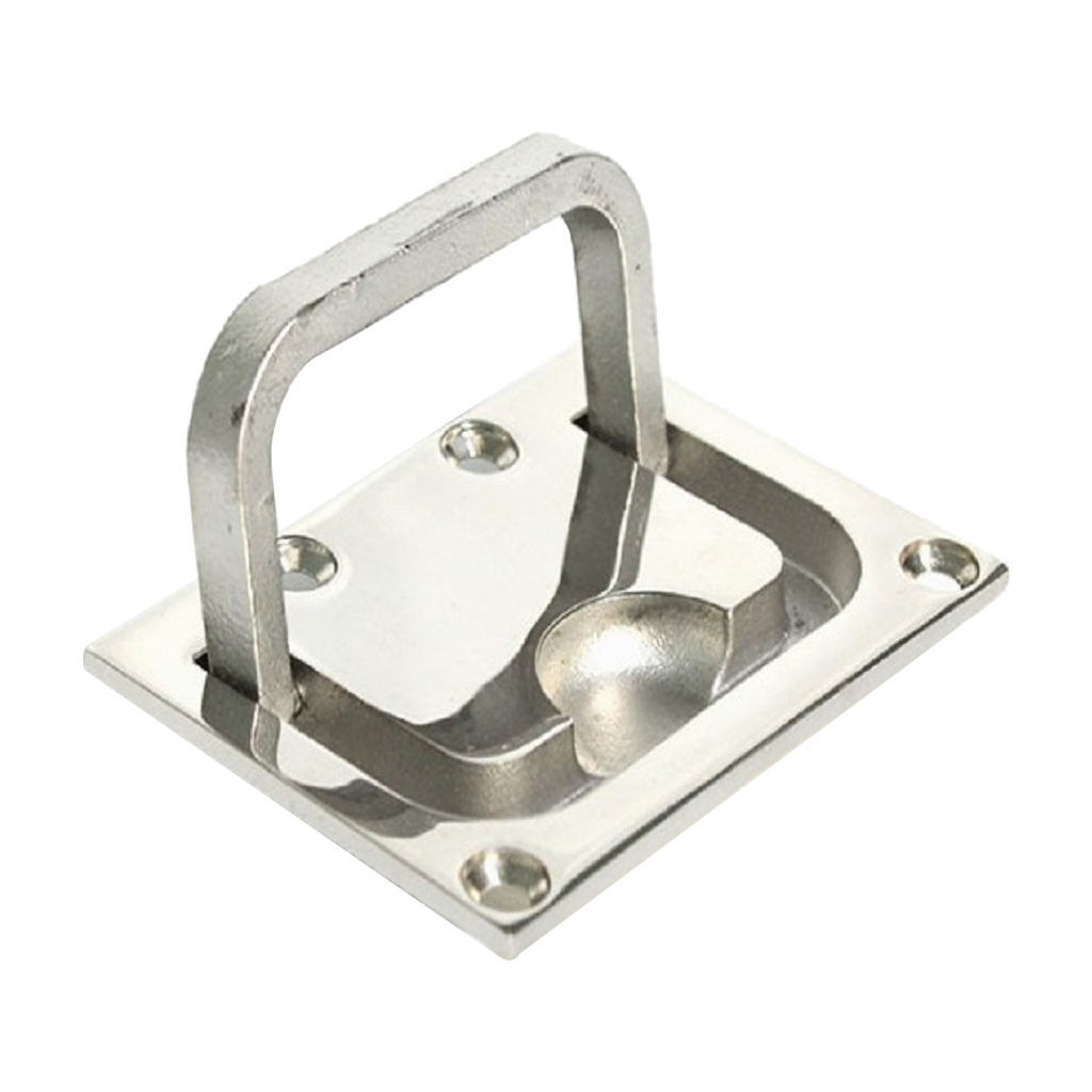 Boat Recessed Hatch Pull Handle Marine Locker Flush Lifting Latch 316 Stainless Steel - Size 3x2.2 Inch 76x56mm