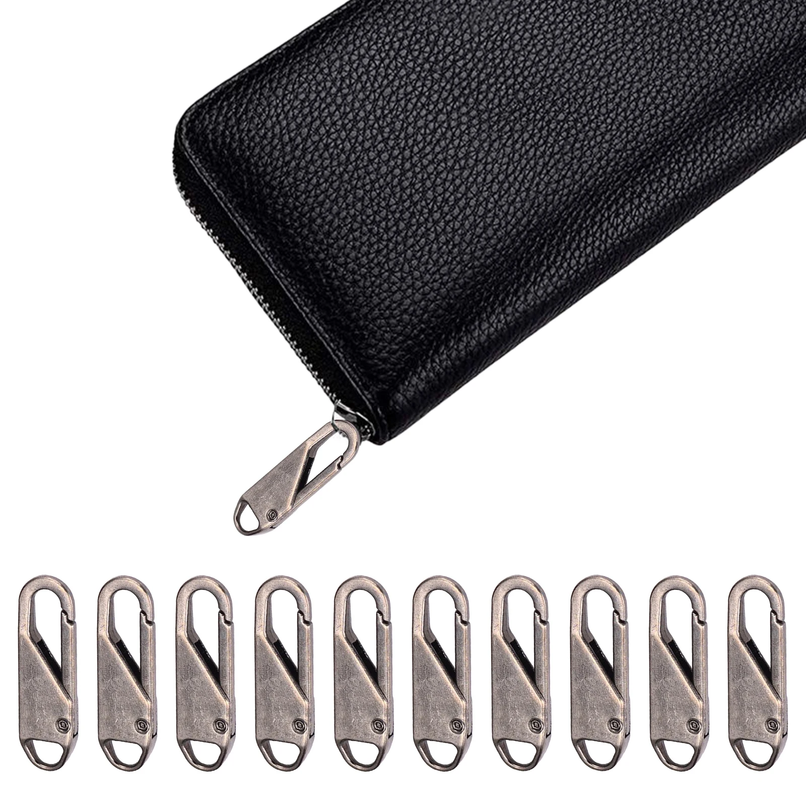 10 Pcs Metal Zipper Puller Replacement Zipper Tags Zip Fixer Zipper Slider  Head Repair Kits for Luggage Cloths Jacket - AliExpress Home & Garden