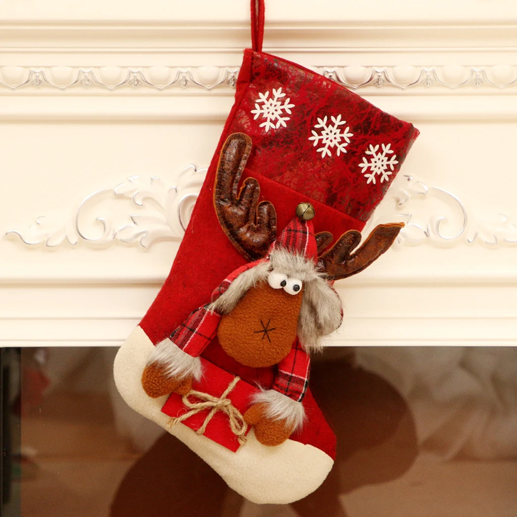 Chritsmas Stocking Kit Candy Gift Bag Chritsmas Tree Decorations Hanging Ornaments Holiday Present for Friends