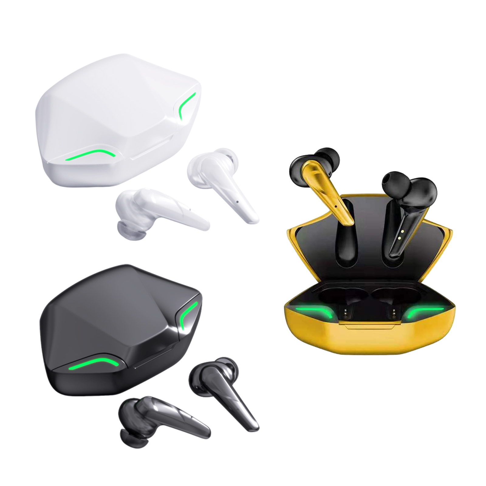 Wireless Bluetooth Earphones No Delay Cool Touch Control HiFi Stereo Bluetooth 5.2 TWS for Game Sport Gym Unisex Student