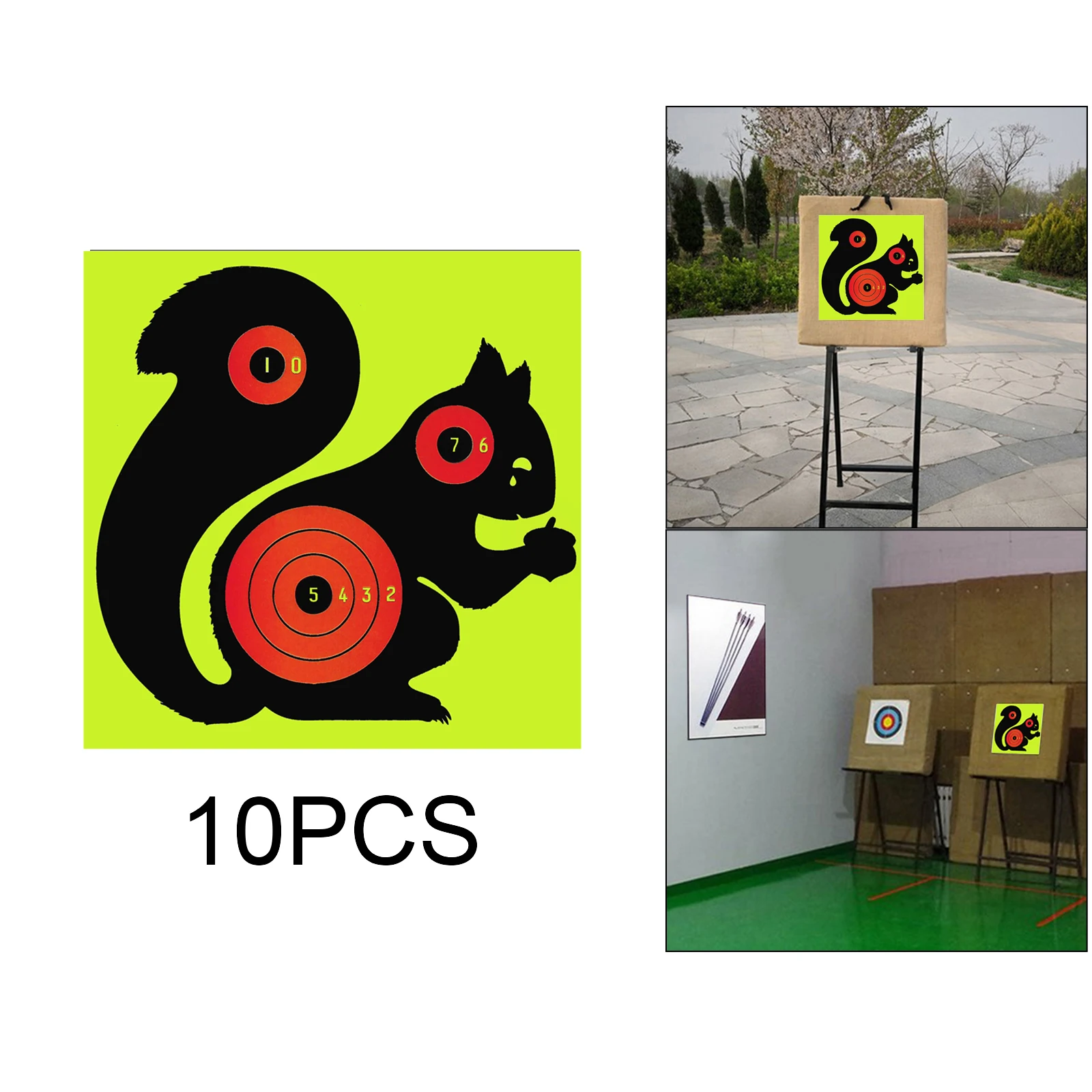10pcs Paper Target Stickers Adhesive Reactivity Shoot Targets Outdoor Shooting Practice Hunting Training 8*8inch