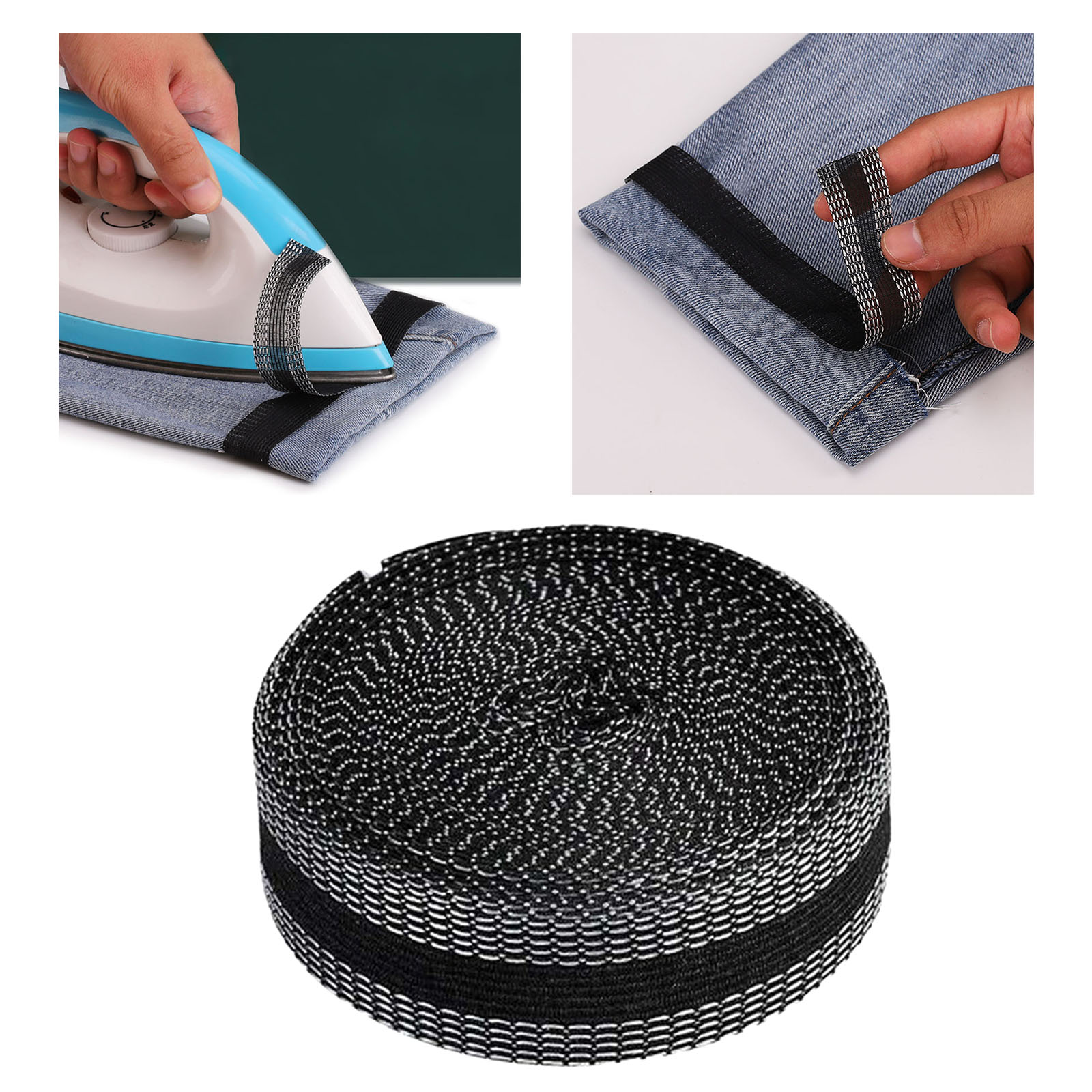 1 Roll Trouser Edge Shorten Pants Mouth Aid Curling Tape Paste Pants Mouth Self-adhesive Paste Pants Apparel Sewing Fabric