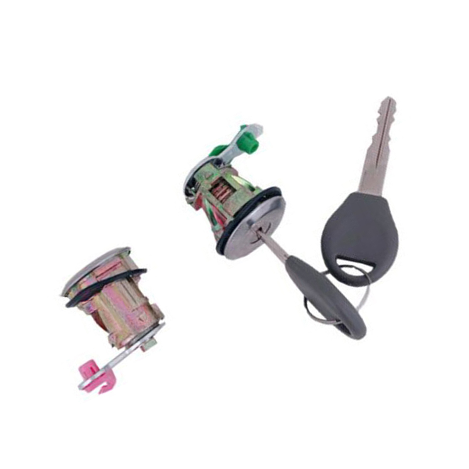 DL-121 Left and Right Door Lock Cylinder with 2 Keys Fit for Nissan Altima 98-03 for Frontier 98-04 for Pathfinder 00-04 Silver