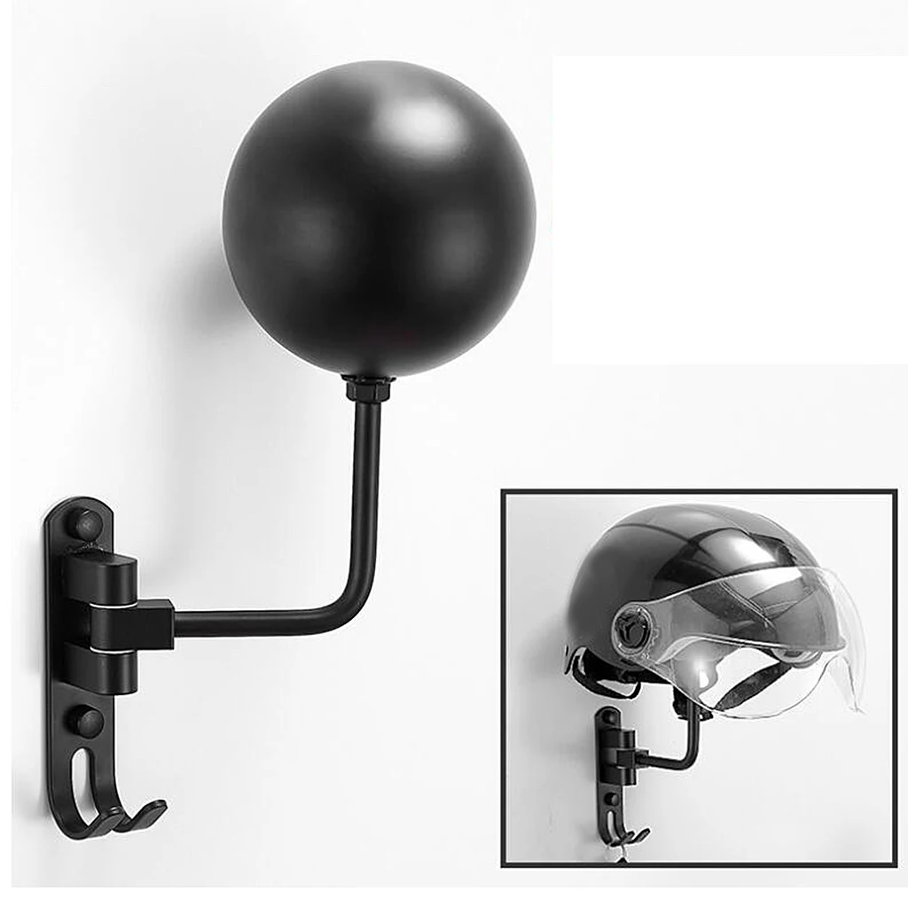 Space Aluminum Vintage Wall Mounted Helmet Stand Wig Hat Holder For Coats Key wall-mounted