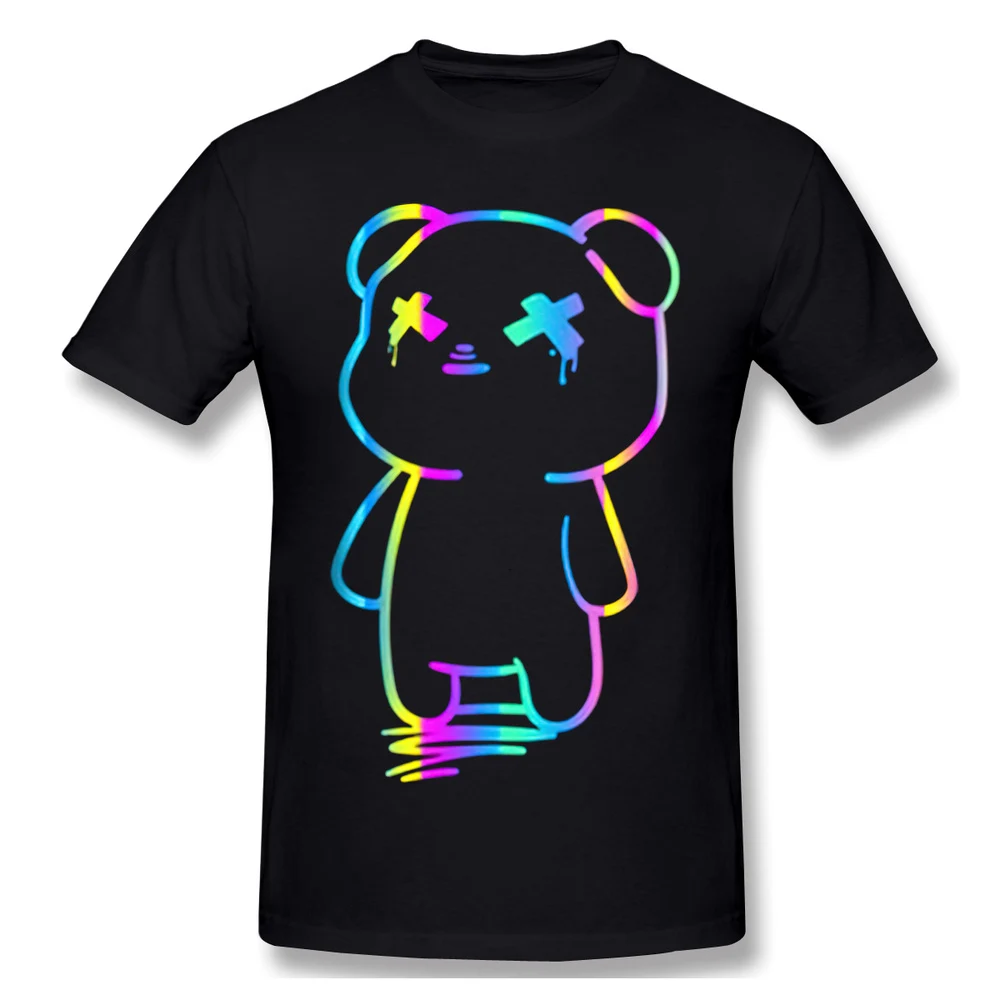 camiseta engraçada do urso do arco-íris neon,