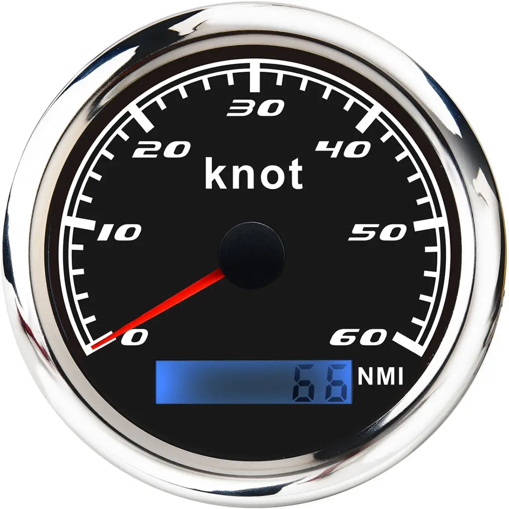 Marine Car Digital GPS Speedometer Gauge 0-60 Knot 85mm 316L Chrome