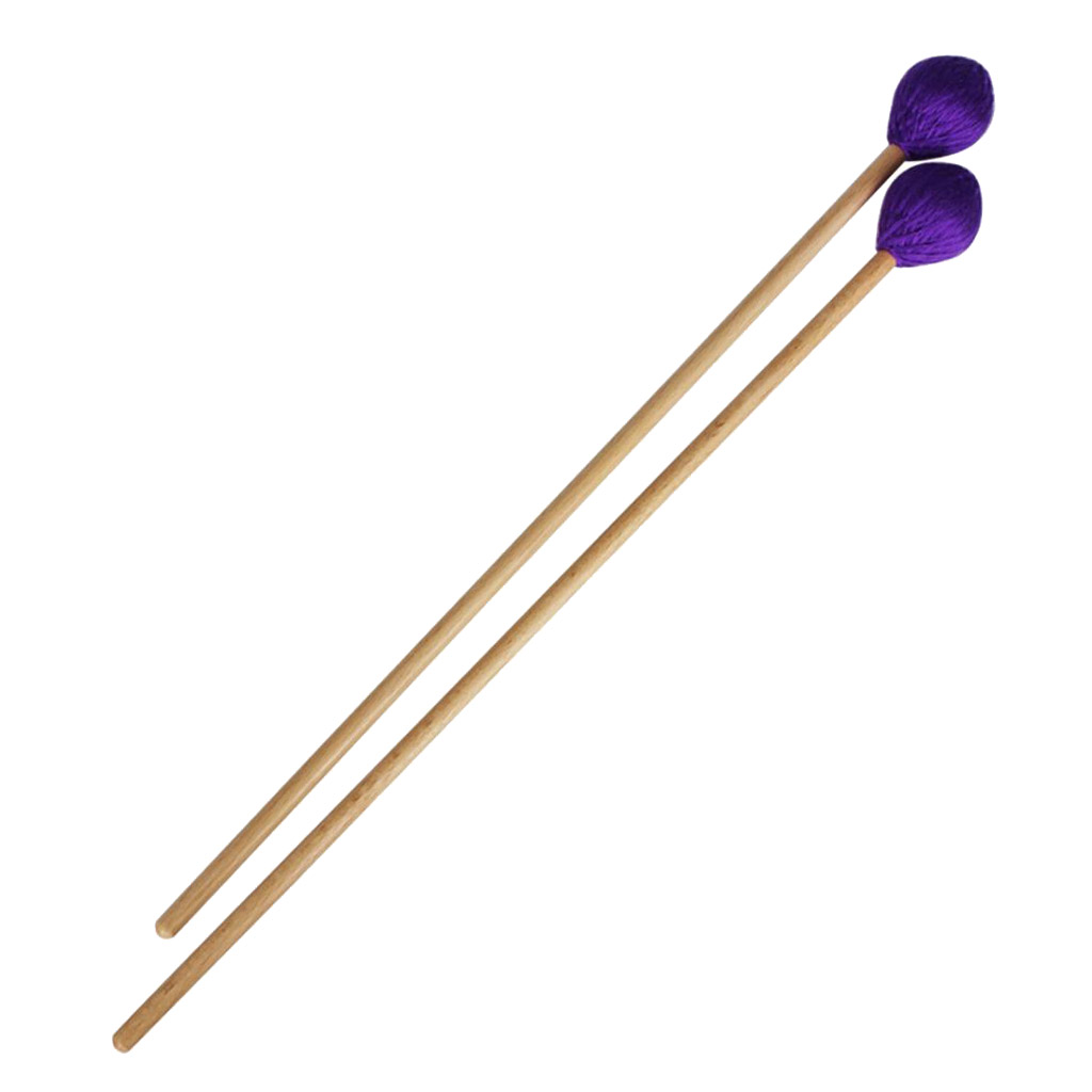 1 pair of marimba mallets made of maple & woolen thread drumsticks (purple)