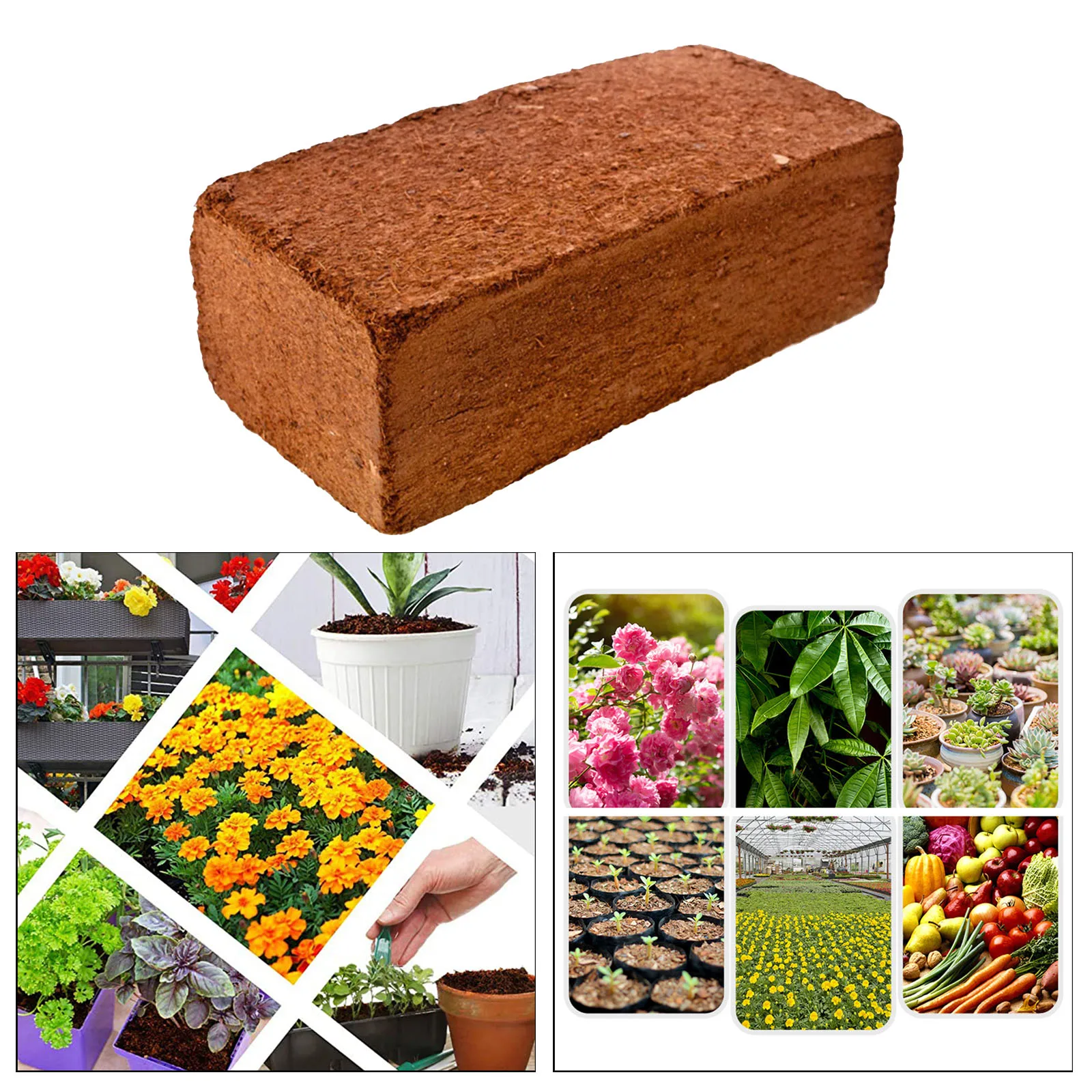 650g Planting Coco Nutrient Soil Coconut Coir Bricks, Coconut Fiber Castings for Plants and Crops