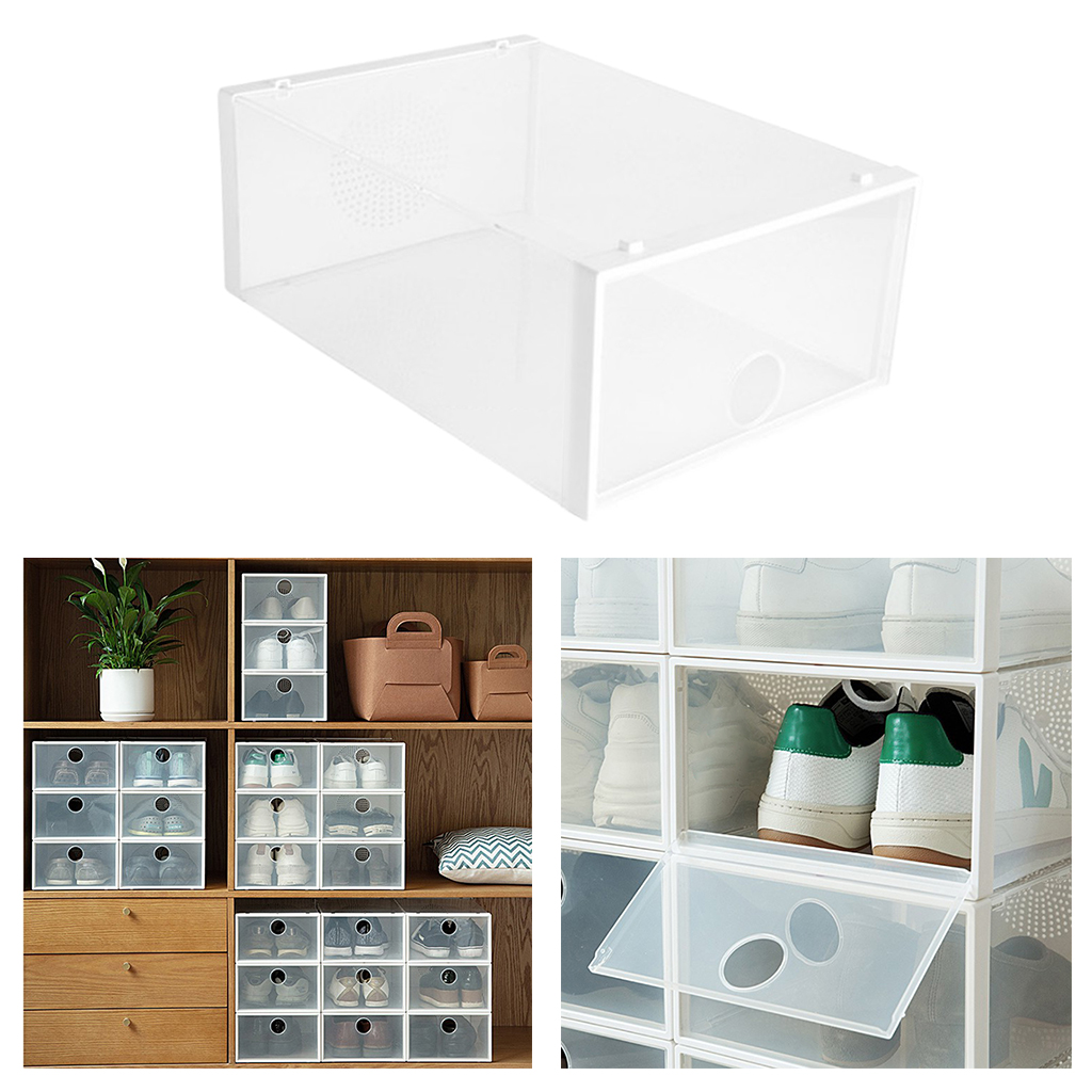 Home Dorm Closet Entryway Shoe Storage Box Clear Shoes Holder Socks Organizer