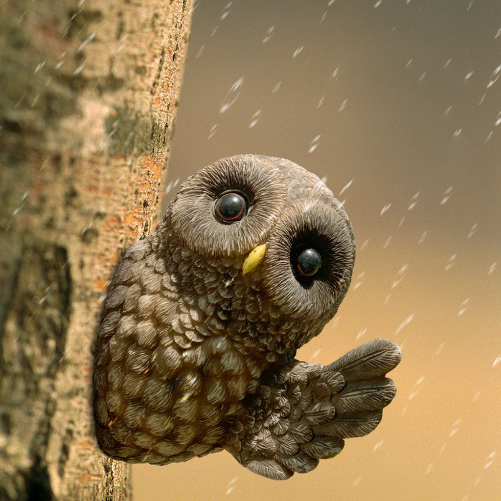 Garden Decor Tree Hugger Outdoor Tree Decorative Animal Sculpture Garden Decoration Owl Ornament Christmas Gifts