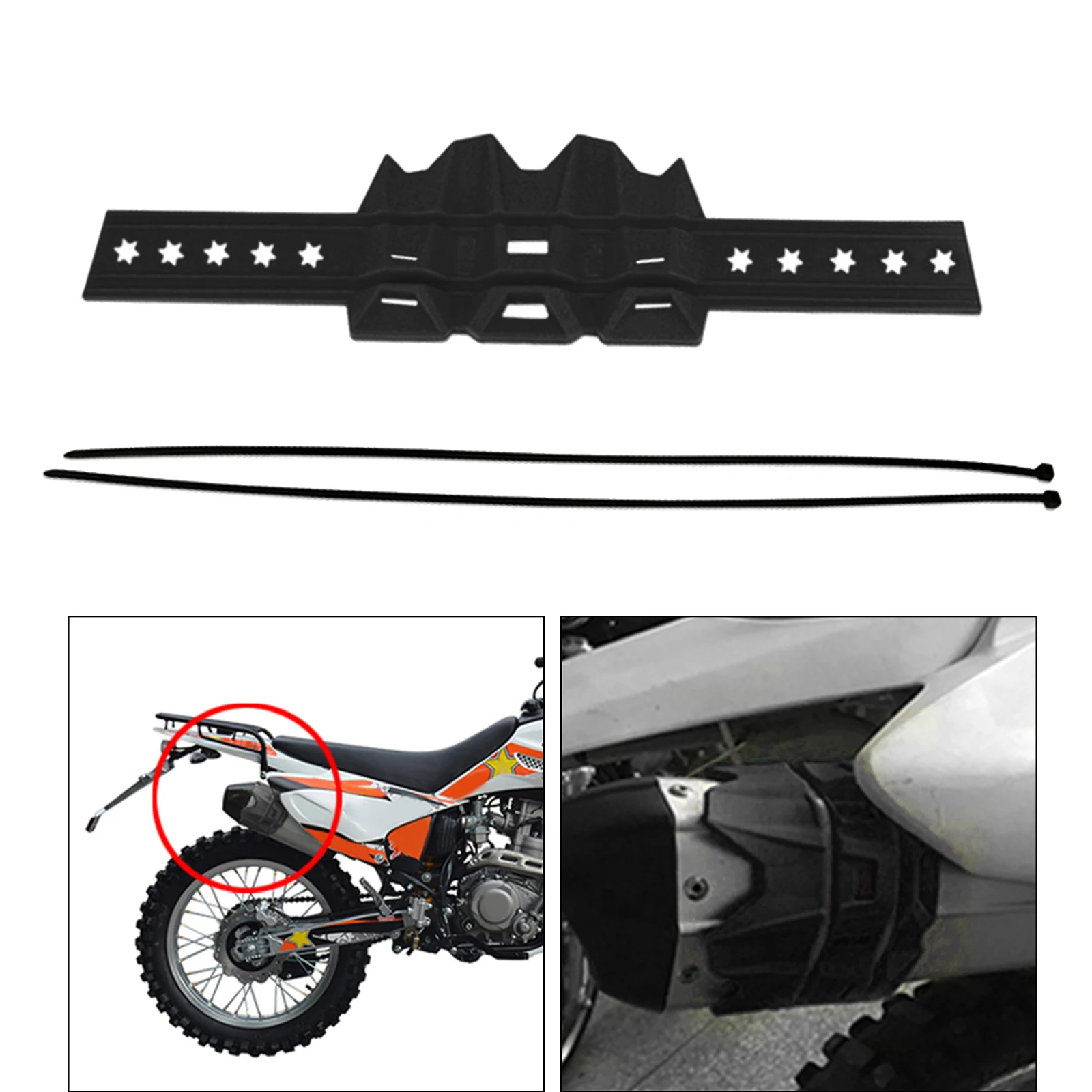 Black Exhaust Muffler Tailpipe Cover Guard Protector Universal for 2 Stroke 4 Stroke Motorcycle