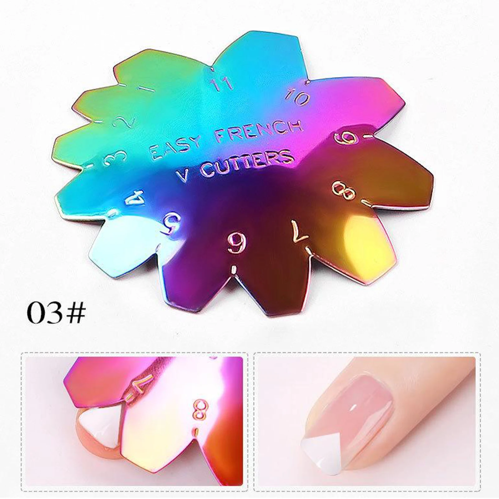 Colorful French Nail  Line Cutter with Different Sizes and Shapes, can Match All the Different Sizes of Nails Easily