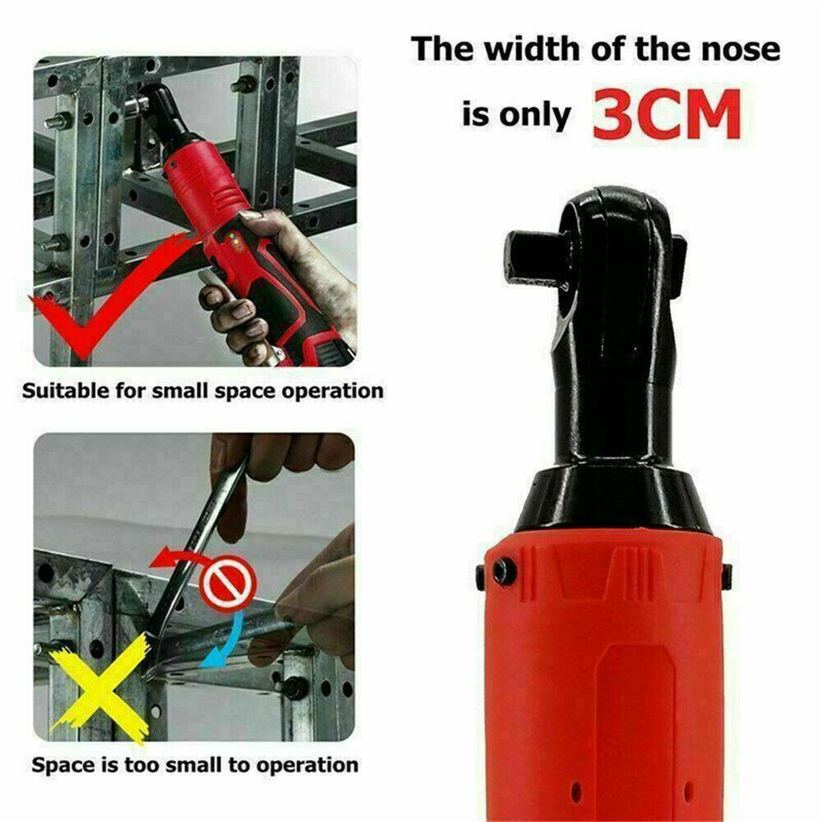Electric Ratchet Wrench 12V Cordless 3/8 Inch 4500mAh Lithium Battery Electric Wrench Power Tools Car Tools