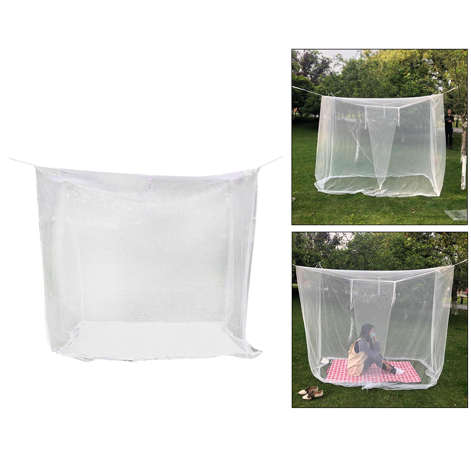 Mosquito Net White Large Outdoors Camping Netting Tent Canopy 200x200x180cm