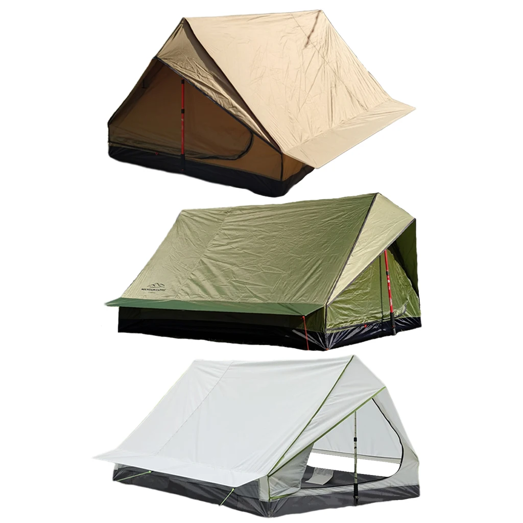 Backpacking Tent, Lightweight Bushcraft Shelter 2 Men Tent,Waterproof and Easy Set Up, Great for Camping Hiking(NO POLES)