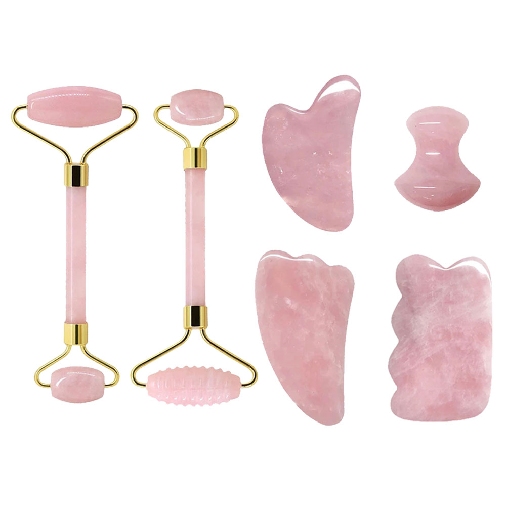 Best of Rose Quartz Face Jade Roller Massagers Guasha Set Gua Sha Tools Natural Stone Gouache Scraper For Facial Massage Beauty Tool Reviews & Tips