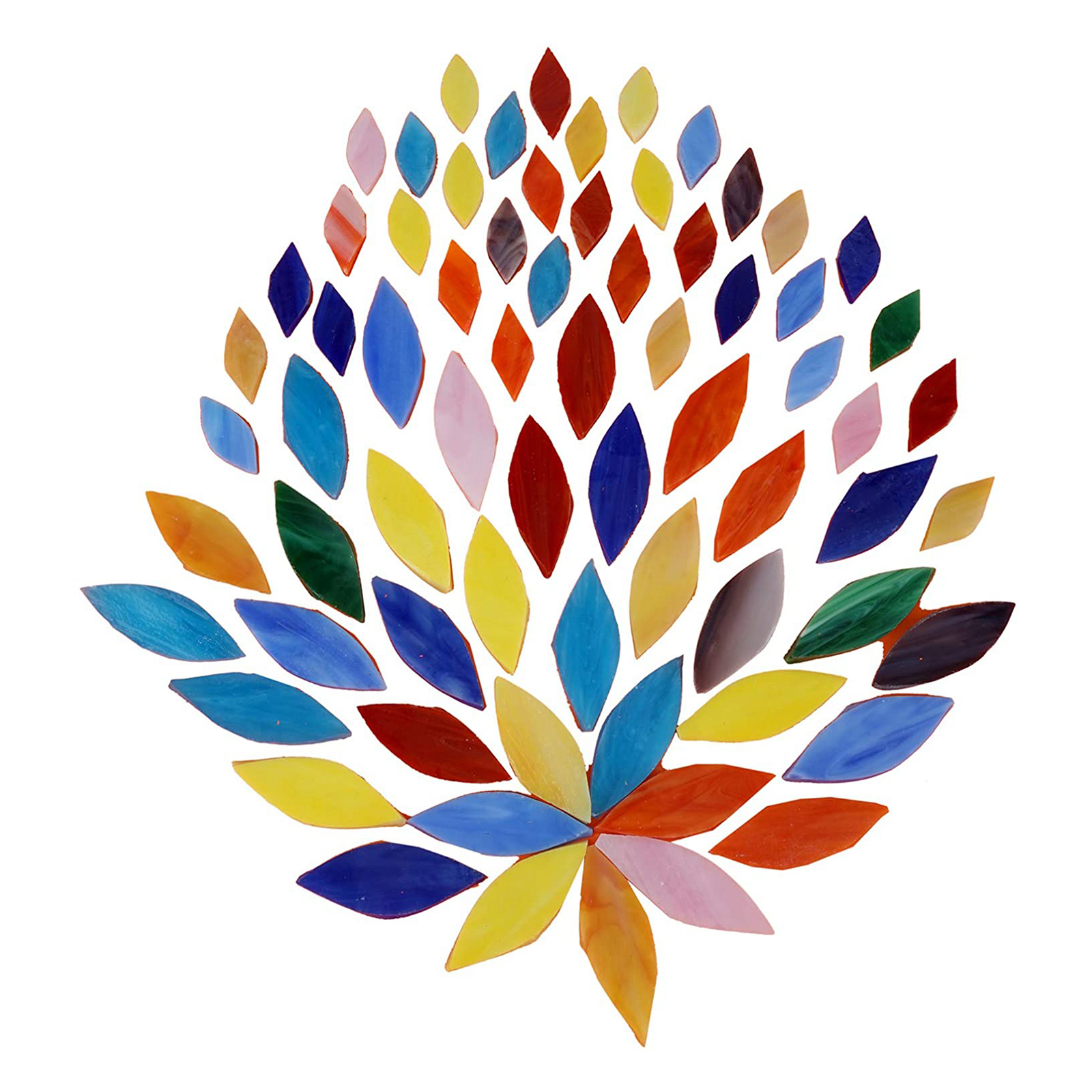 100 Pieces Assorted Colors Petal Mosaic Tiles for Art Crafts Decoration