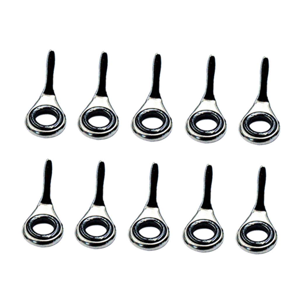Set of 10 Telescopic Fishing Rod Guides Fishing Line Guides Eyes Sets Tip Top Repair Kit Fishing Accessories 4# 5# 6# 8# 10#