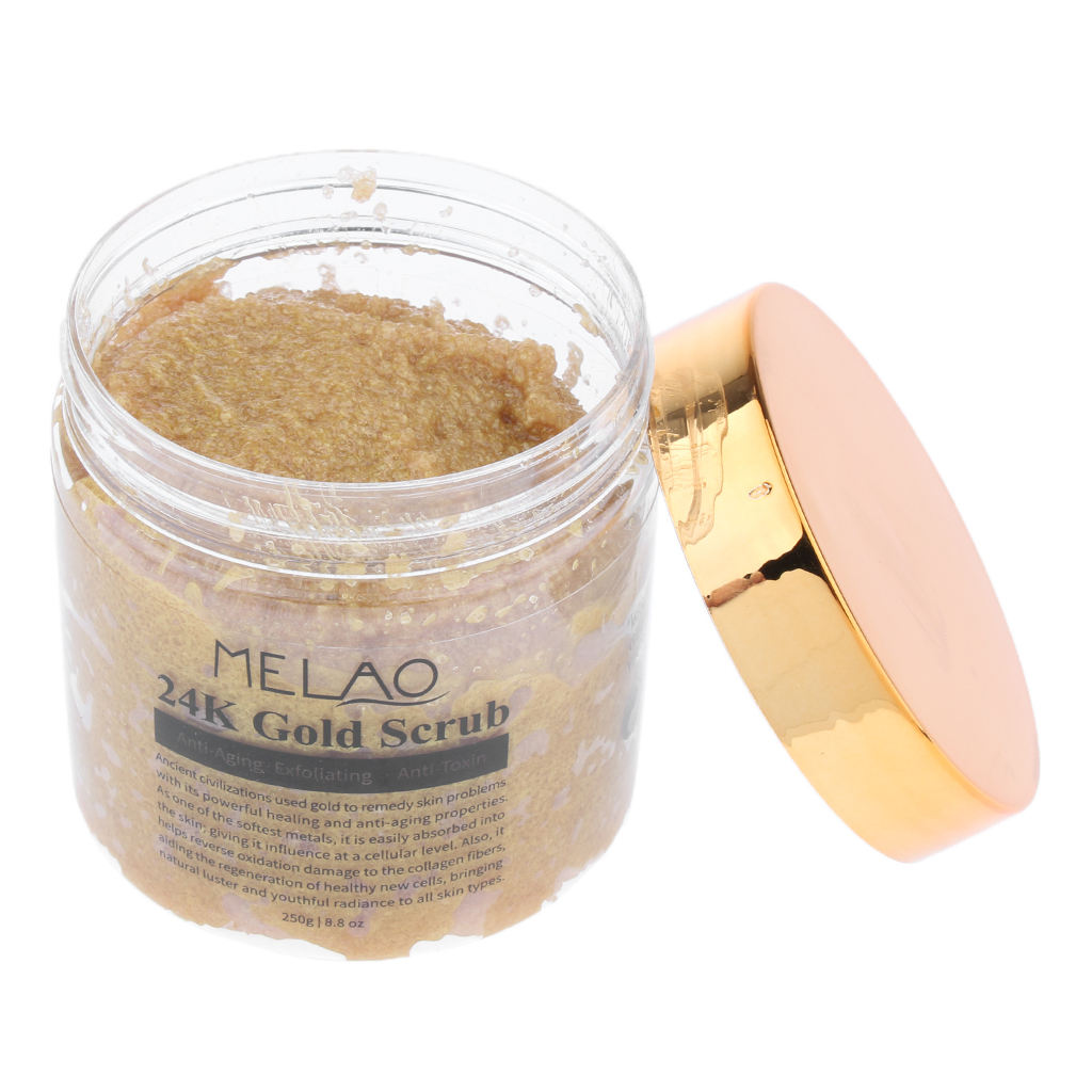 24K Gold Scrub Acne Scar Blackhead Remover Body Face Skin Lifting Firming