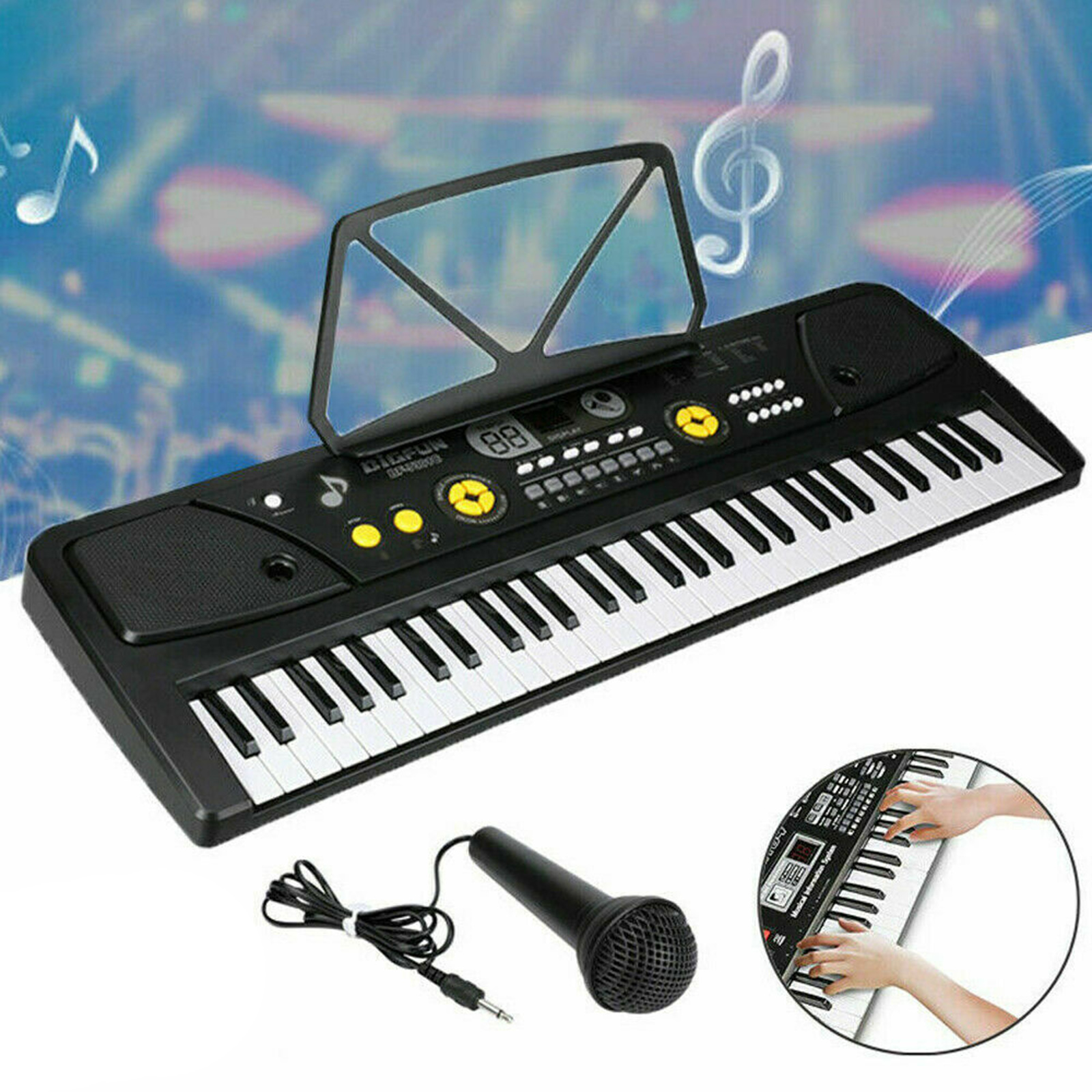 Instrument Kit Plastic Digital Music Piano Keyboard Electronic 61 Keys for Home Teaching Adults Girls