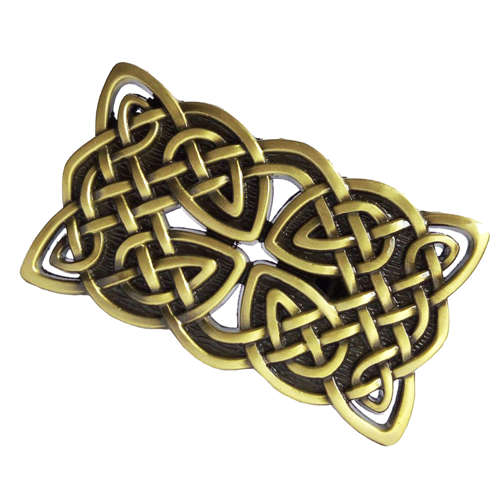Alloy Men Waist Leather Belt Buckle Irish  Cross Medieval Bronze Gift