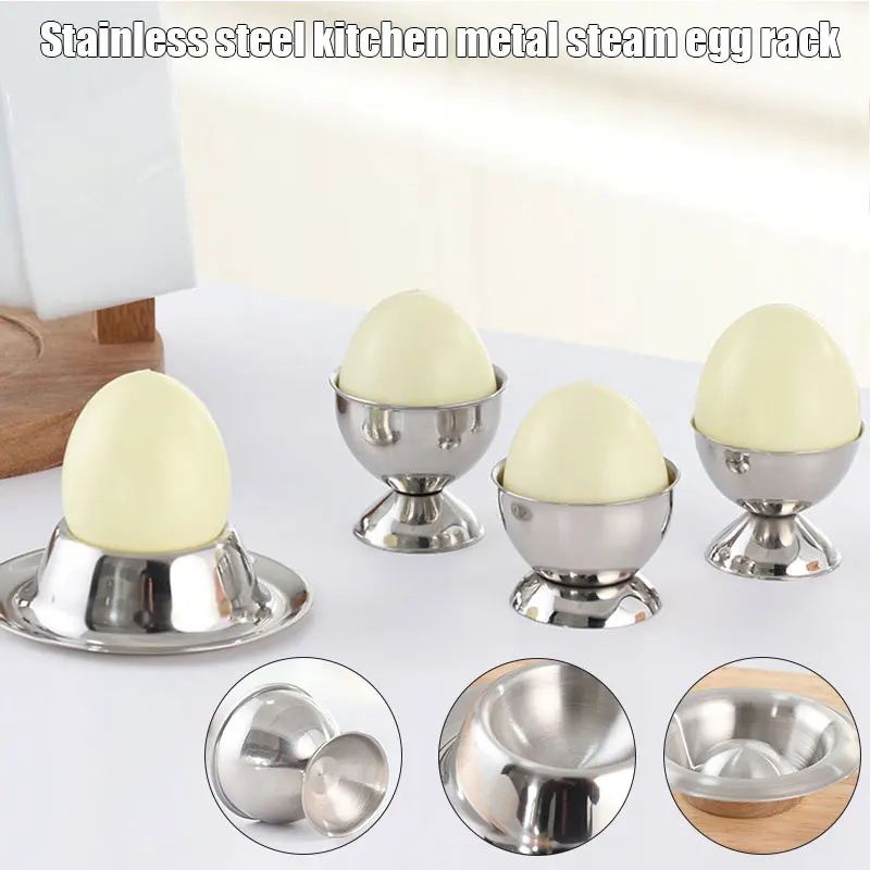 Color Aleatorio Scrox 4Pcs Portavasos de Silicona para Huevos Que Sirve un Juego de bandejas para bandejas para la Cocina Huevos cocidos Desayuno 