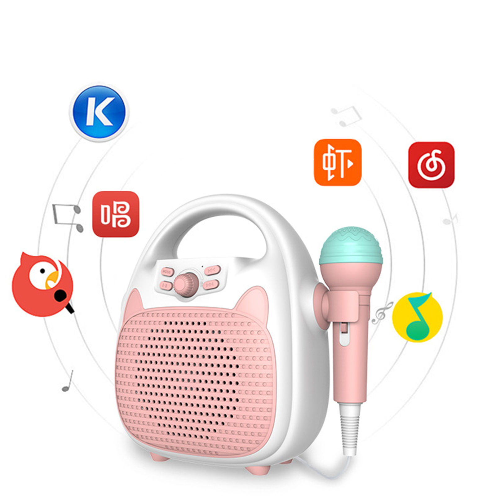 Bluetooth Kids Karaoke Machine Speaker Girls Boys Singing Toys Microphone Toy Build in LED Light Show Indoor Outdoor