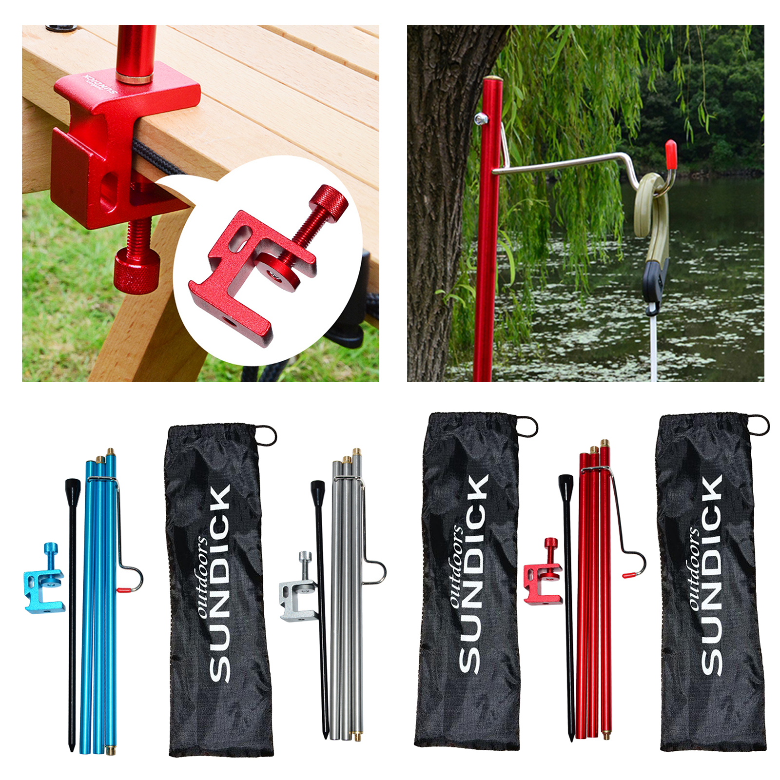 Garden Aluminum Alloy Foldable Lamppost Pole Light Hanging Holder