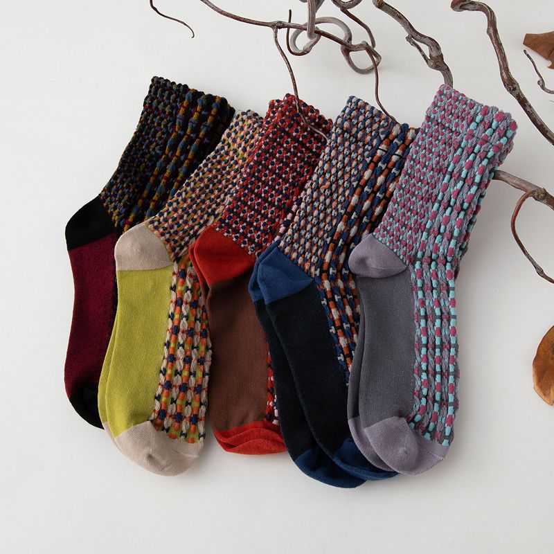 Herbst Winter Mode Frau Socken Britischen Stil Harajuku Retro Baumwolle Socken Frauen Japanischen Koreanischen Ethnischen Stil Kawaii Nette Socken – Detail 5